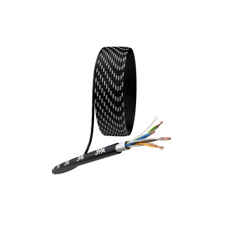 Кабель витая пара F/UTP кат.5E 4х2х24AWG solid CU PE Outdoor черн. (м) F-4-PE Эра Б0044689