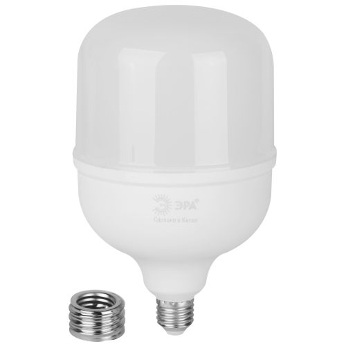 Лампа светодиодная высокомощная RED LINE LED POWER T140-80W-6500-E27/E40 R 80Вт Т140 колокол 6500К холод. бел. E27/E40 (переходник в компл.) 7800лм Эра Б0063884