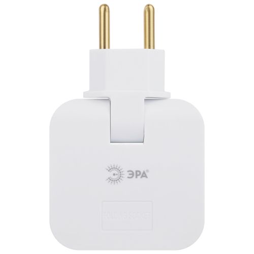 Разветвитель электрический 2-м 10А SPF-2-FL-USB 2USB поворотн. бел. Эра Б0069089