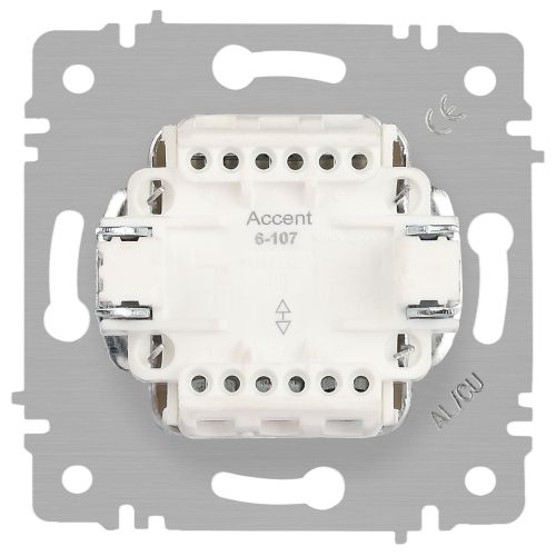 Переключатель 2-кл. СП Accent 6-107-01 10А IP20 250В AL/CU бел. Intro Б0063554