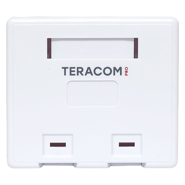 Корпус розетки настенной на 2 модуля Keystone со шторками и маркерами бел. TERACOM PRO EKF TRP-EBOX-2KSTN-WH