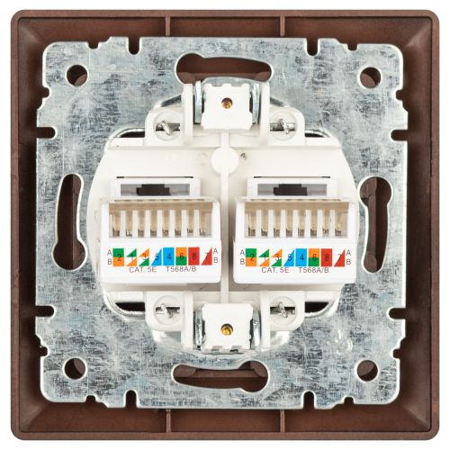 Розетка компьютерная 2-м СП Solo 4-304-05 RJ45 антрацит Intro Б0043393