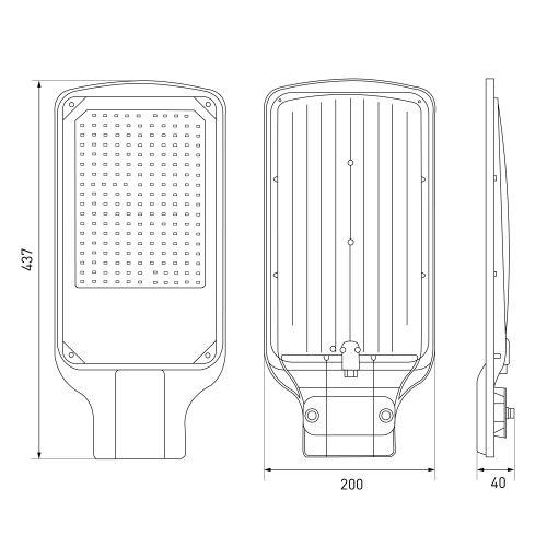 Светильник светодиодный SPP-504-0-50K-120 120Вт 5000К IP65 12000лм КСС Д DOB SMD 48мм уличный черн. Эра Б0062705
