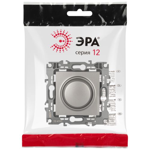 Светорегулятор поворотно-нажимной Эра12 12-4101-16 400ВА 230В титан Эра Б0065649