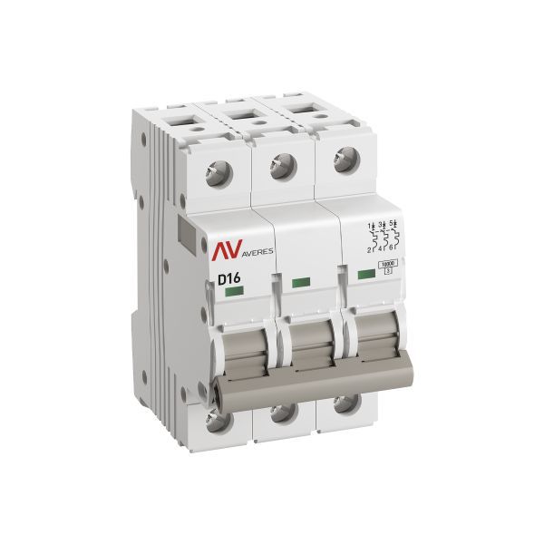 Выключатель автоматический модульный 3п D 16А 10кА AV-10 AVERES EKF mcb10-3-16D-av