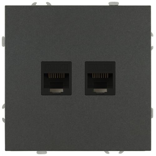 Розетка информационная 2-м СП Galaxy RJ45 16А IP20 250В графит 15-3108-06 Эра Б0070766