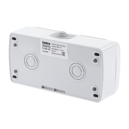 Розетка 2-м ОП 16А 250В 2P+E Schuko IP54 защ. шторки с заземл. Atlantic сер. 5-204-03 Intro Б0051061