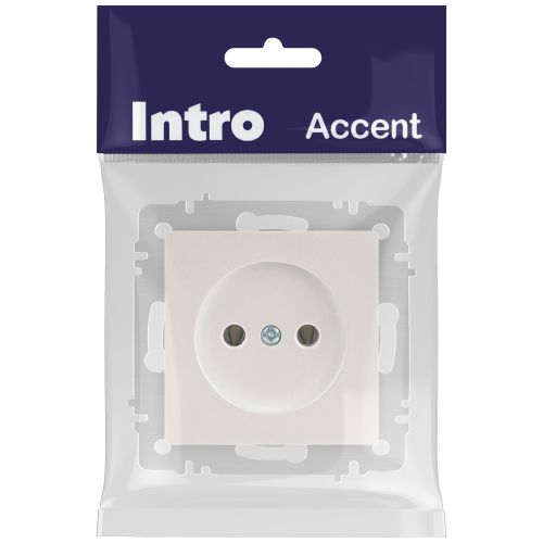 Розетка 1-м СП Accent 6-201-06 16А IP20 250В 2P перламутр. Intro Б0063667