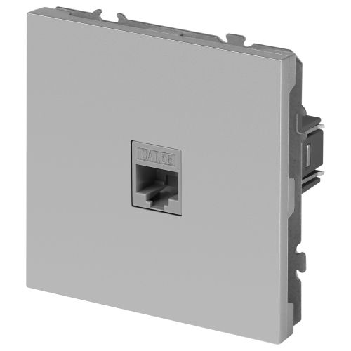 Розетка информационная 1-м СП Galaxy RJ45 16А IP20 250В алюм. 15-3107-03 Эра Б0070739
