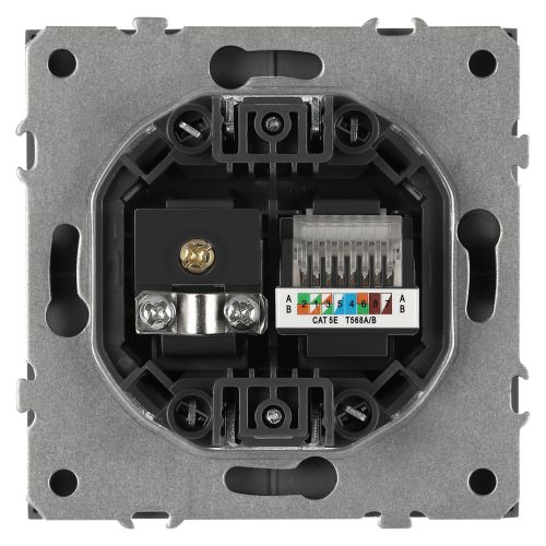 Розетка комбинированная СП Galaxy RJ45 + TV 16А IP20 250В антрацит 15-3110-05 Эра Б0070784