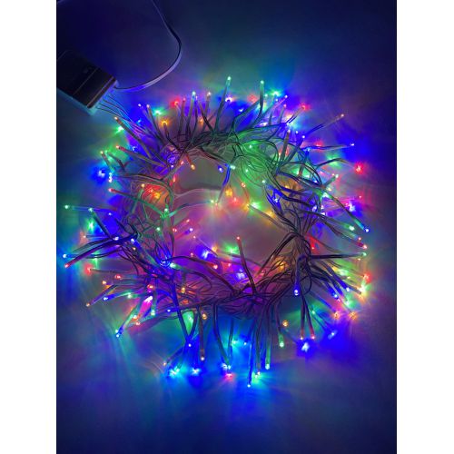 Гирлянда светодиодная "Мишура" 3.9м 200LED 220В IP20 бел. провод мультиколор ENIN-WM Эра Б0047972