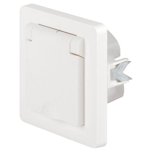 Розетка 1-м СП Style 7-209-01 16А IP44 250В 2P+E Schuko защ. шторки с крышкой бел. Intro Б0060645