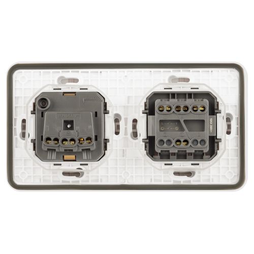 Блок СП Эксперт 11-7522-01 (розетка + выключатель) 16A IP55 250В 10AX двойн. бел. Эра Б0063274
