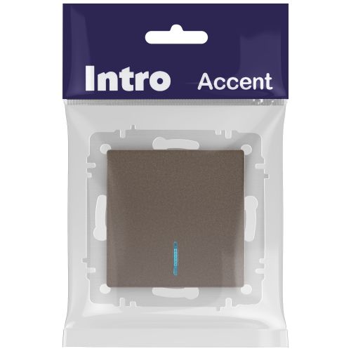 Выключатель 1-кл. СП Accent 6-102-08 10А IP20 250В с подсветкой AL/CU бронза Intro Б0063463