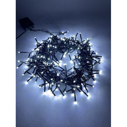 Гирлянда светодиодная "Нить Мишура" 2м 200LED 220В IP20 зел. провод холод. свет ENIN-GC Эра Б0047969