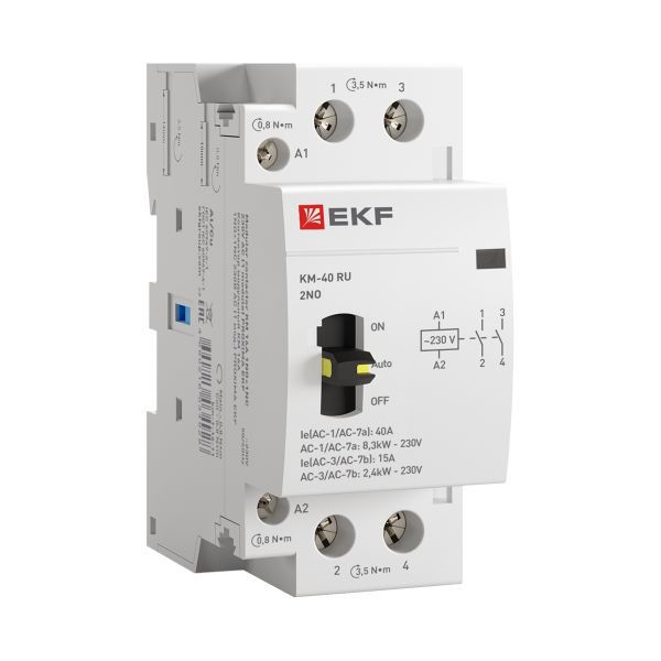 Контактор модульный КМ РУ 40А 2NO (2 мод.) PROxima EKF km-2m-40-20