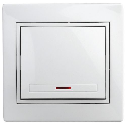 Выключатель 1-кл. СП Plano 10А IP20 1-102-01 250В с подсветкой бел. Intro Б0053729