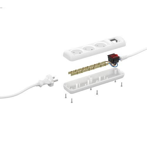 Удлинитель 3х3м без заземл. 10А IP20 U-3s-3m-2х1 ПВС 2х1 с выкл. Эра Б0044050