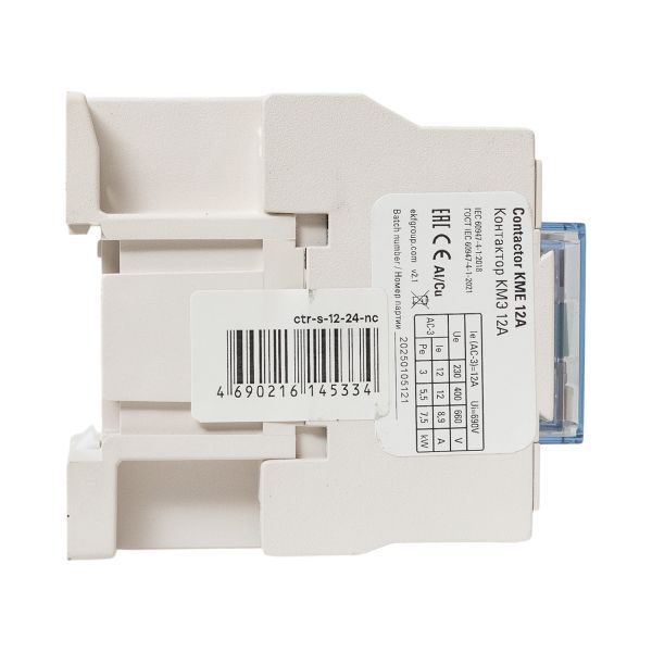 Контактор КМЭ-1 12А кат. 24В AC 1НЗ EKF ctr-s-12-24-nc