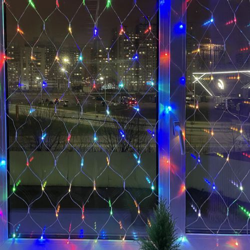 Гирлянда светодиодная "Сеть" 1.8мх1.5м 180LED 8 режимов 220В IP20 RGB ENIS-01R Эра Б0041902