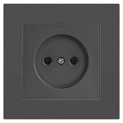 Розетка 1-м СП Accent 6-201-07 16А IP20 250В 2P графит Intro Б0063669