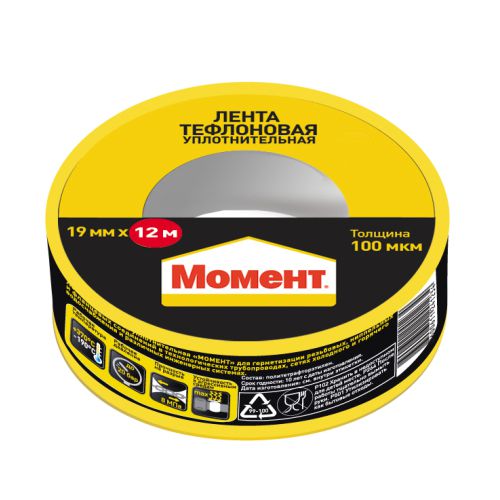 Лента тефлоновая уплотнительная (ФУМ) "Момент" 12м в шоу-боксе 3049498 Момент Б0025184