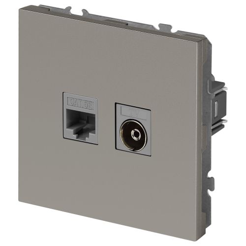 Розетка комбинированная СП Galaxy RJ45 + TV 16А IP20 250В титан 15-3110-07 Эра Б0070788