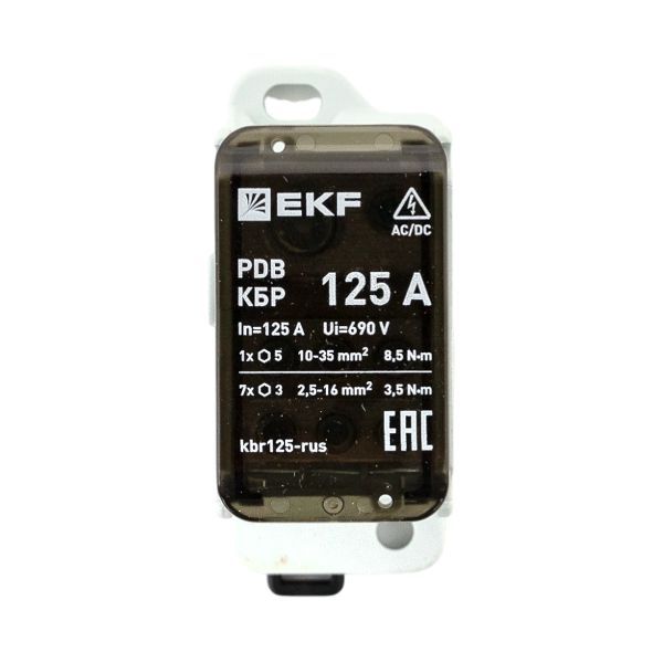Блок распределительный клеммный КБР 125А EKF kbr125-rus