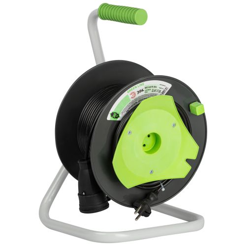 Удлинитель на пластик. катушке 1х30м без заземл. 6А IP44 GREEN LINE GAZ-2x0.75-30m ПВС 2х0.75 Эра Б0065111