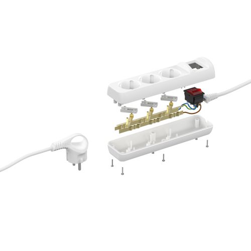 Удлинитель 3х3м с заземл. 16А IP20 U-3es-3m-3х1 ПВС 3х1 с выкл. Эра Б0028378