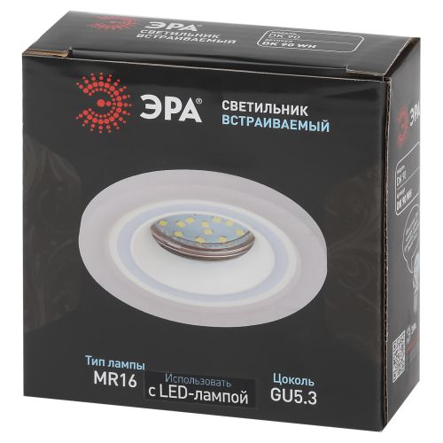Светильник встраиваемый декоративный DK90 WH MR16/GU5.3 бел. Эра Б0054358