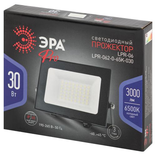 Прожектор светодиодный LPR-062-0-65K-030 30Вт IP65 6500К 3000лм призма Проектный Эра Б0064687