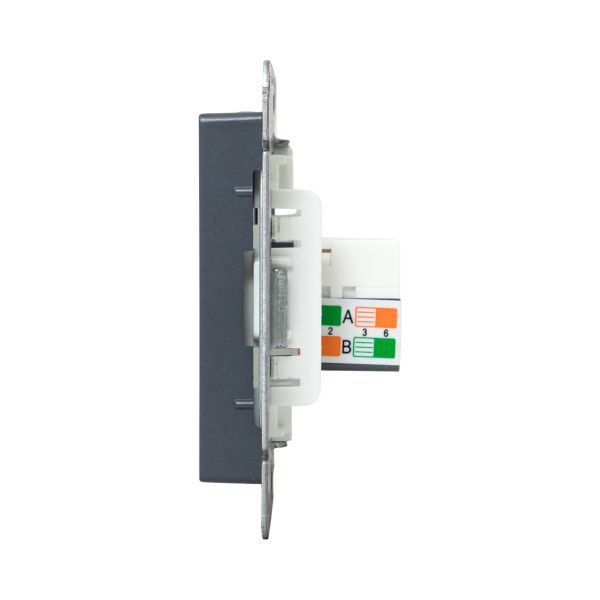 Розетка компьютерная СП Эпика RJ45 кат.5 механизм графит EKF UP1-SOG-RJ45-5