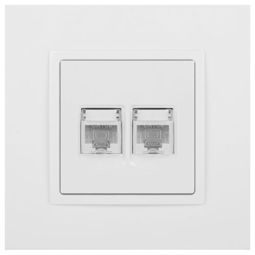 Розетка компьютерная 2-м Elegance 14-3108-01 RJ45 IP20 механизм бел. Эра Б0034308