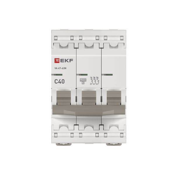 Выключатель автоматический 3п C 40А 6кА ВА 47-63N PROxima EKF M636340C