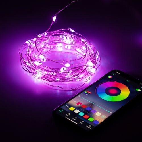 Гирлянда светодиодная "Нить" 10м RGB 220В с пультом таймер музыка управление через мобильное приложение EGNIG-PU-1 Эра Б0055993