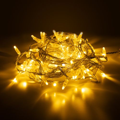 Гирлянда светодиодная "Нить" 10м 100LED тепл. бел. IP65 220В бел. мерцание провод прозр. ПВХ (без шнура питания) ERAPS-NP10 Эра Б0051889