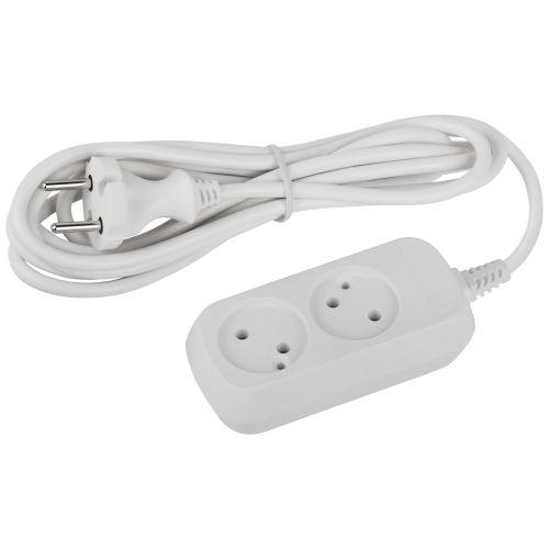 Удлинитель 2х3м без заземл. 10А IP20 GREEN LINE UDL-10-230 ПВС 2х0.75 Эра Б0065067