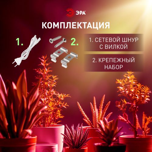 Светильник FITO-18W-PL-LINE 573-GR 18Вт Т5 линейный для растений красн./син. спектра Эра Б0066936