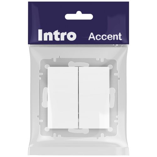Переключатель 2-кл. СП Accent 6-107-01 10А IP20 250В AL/CU бел. Intro Б0063554