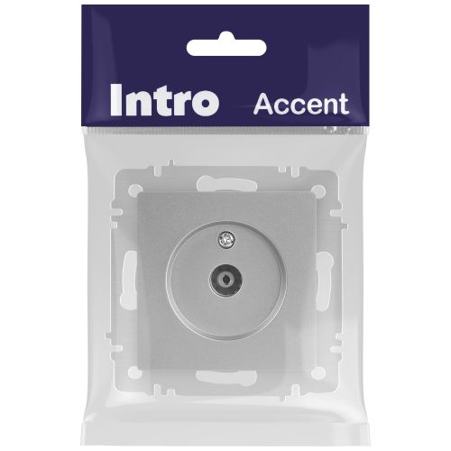 Розетка телевизионная одиночная TV СП Accent 6-301-03 IP20 алюм. Intro Б0063607