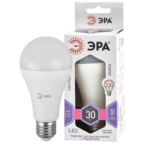 Лампа светодиодная LED A65-30W-860-E27 A65 30Вт груша E27 холод. бел. ЭРА Б0048017