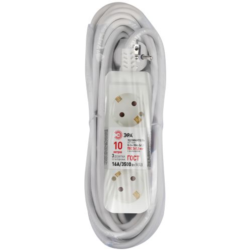 Удлинитель 3х10м с заземл. 16А U-3e-10m-3x1.5 ПВС 3x1.5 Эра Б0044035