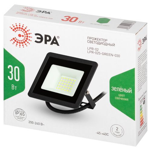 Прожектор светодиодный уличный LPR-025-GREEN-030 30Вт зел. свечение 3000лм IP65 Эра Б0064672