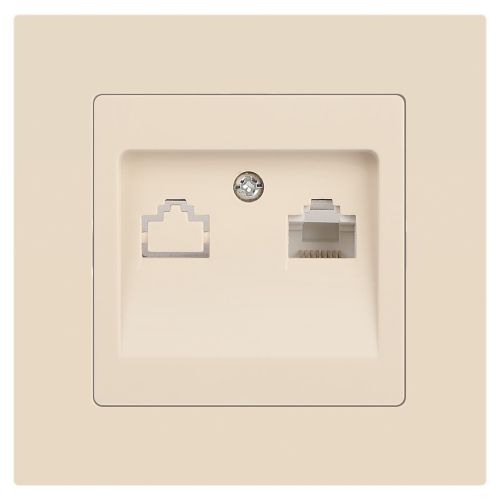 Розетка компьютерная 1-м СП Accent 6-303-02 RJ45 IP20 сл. кость Intro Б0063627