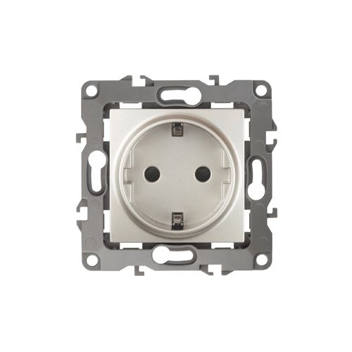 Розетка 1-м СП Эра12 12-2102-15 16А IP20 16AX 250В 2P+E Schuko защ. шторки механизм перламутр. Эра Б0019326