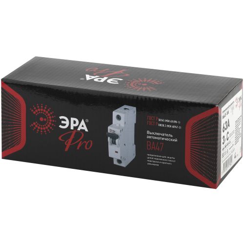 Выключатель автоматический модульный 3п C 63А ВА47-100 Pro NO-901-36 ЭРА Б0031797