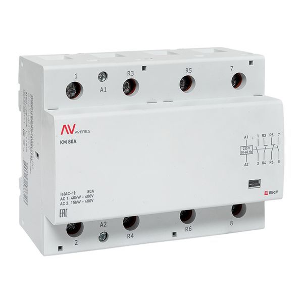 Контактор модульный КМ 80А 2NO+2NC 230В AC (6 мод.) AVERES EKF km-av-6-80-22-230V