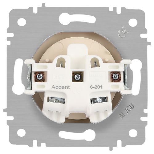 Розетка 1-м СП Accent 6-201-04 16А IP20 250В 2P шампань Intro Б0063663