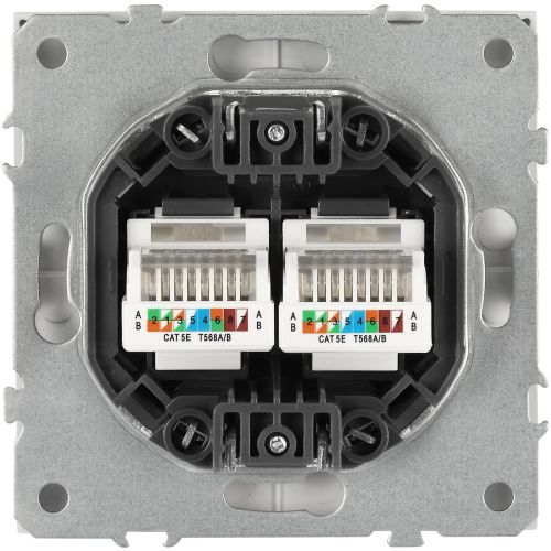 Розетка информационная 2-м СП Galaxy RJ45 16А IP20 250В бел. матов. 15-3108-08 Эра Б0070770